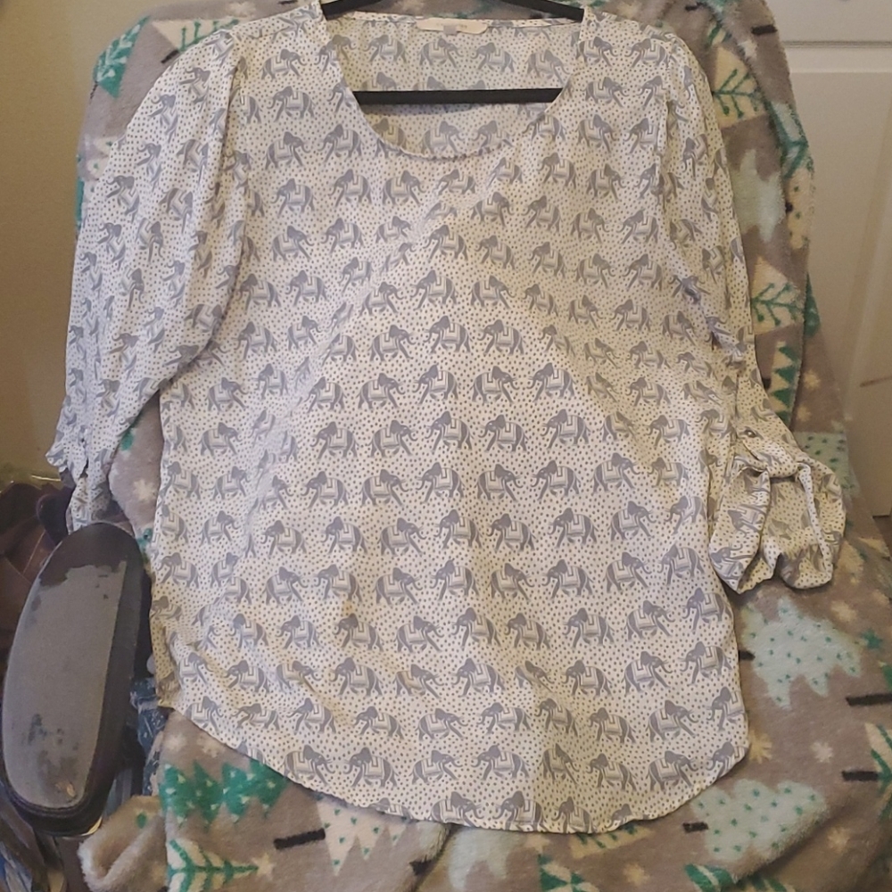 Stitch fix elephant print top size large